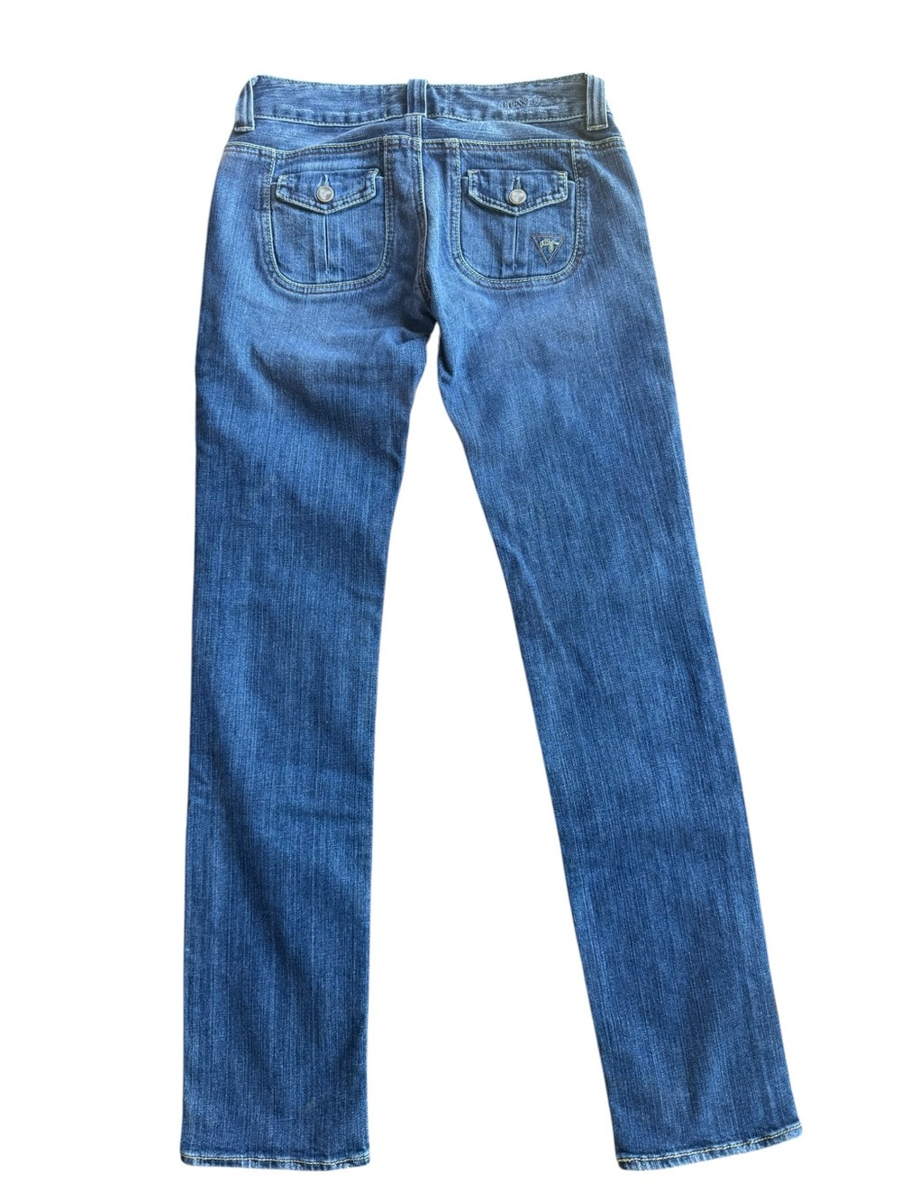 GUESS Premium Low Rise Straight Leg Y2K Jeans Size 26 Medium Wash Denim - Picture 5 of 10
